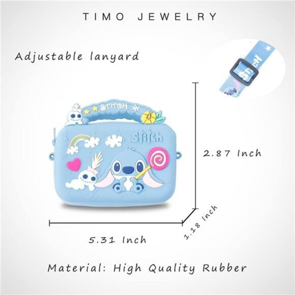 Cute crossbody bag for girls small silicone shoulder purse wallet with zipper po - Picture 3 of 8